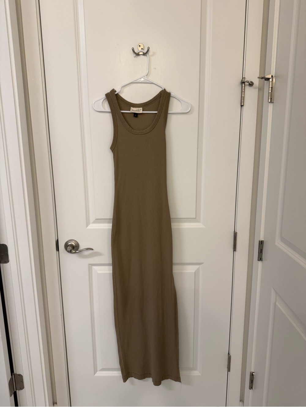 Universal Thread Ribbed Racerback Maxi Dress Taupe XS - Picture 4 of 9